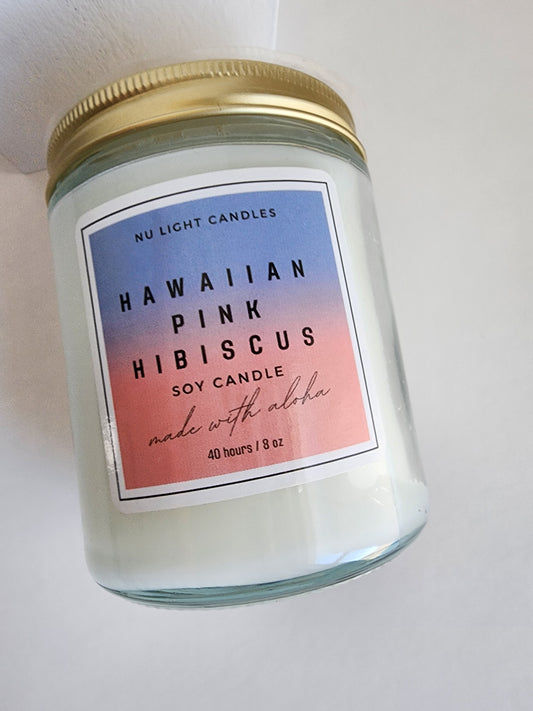 Hawaiian Pink Hibiscus 8oz Soy Candle Summer Collection