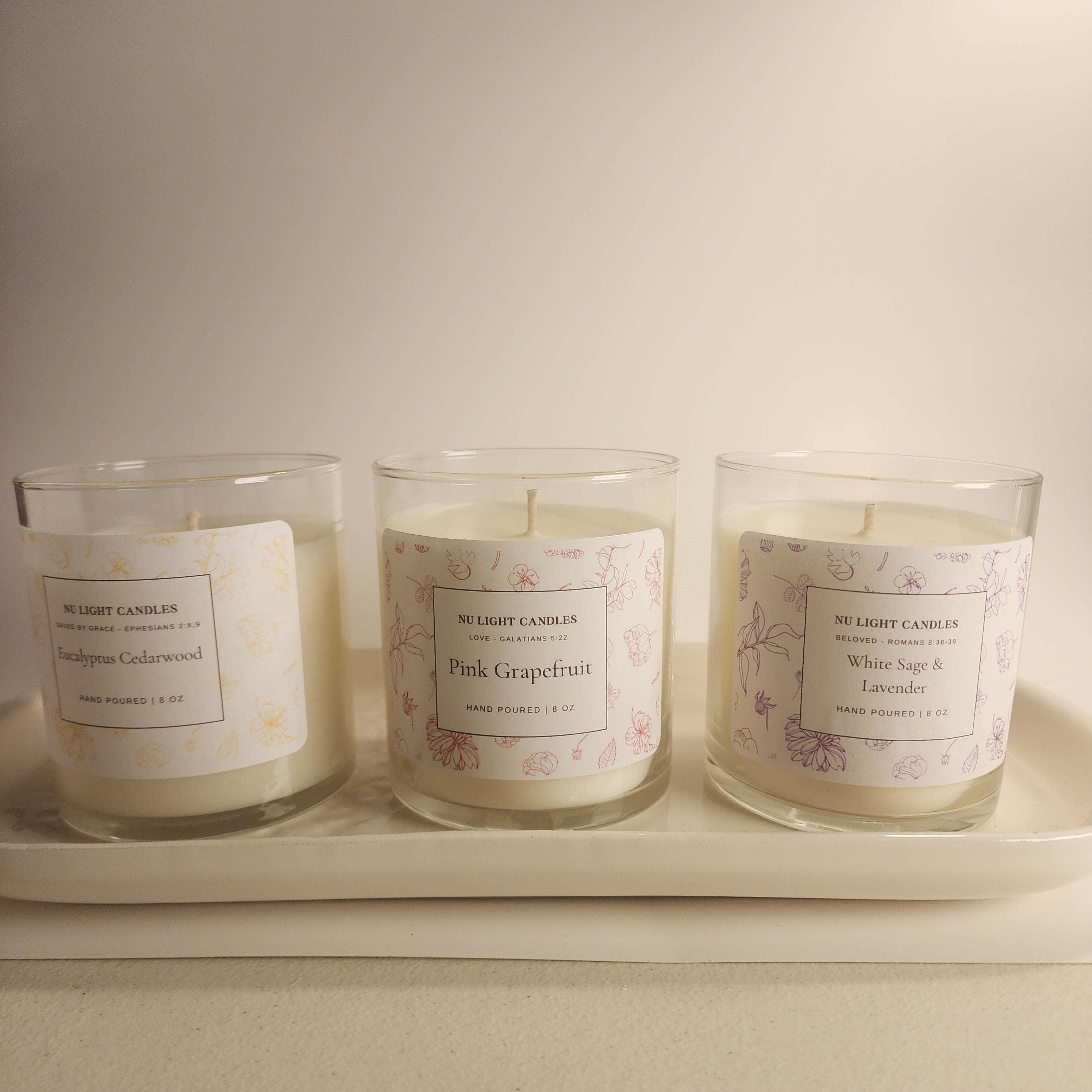 White Sage and Lavender Peace Candle – Christian Candle for Prayer, Rest and Spiritual Renewal