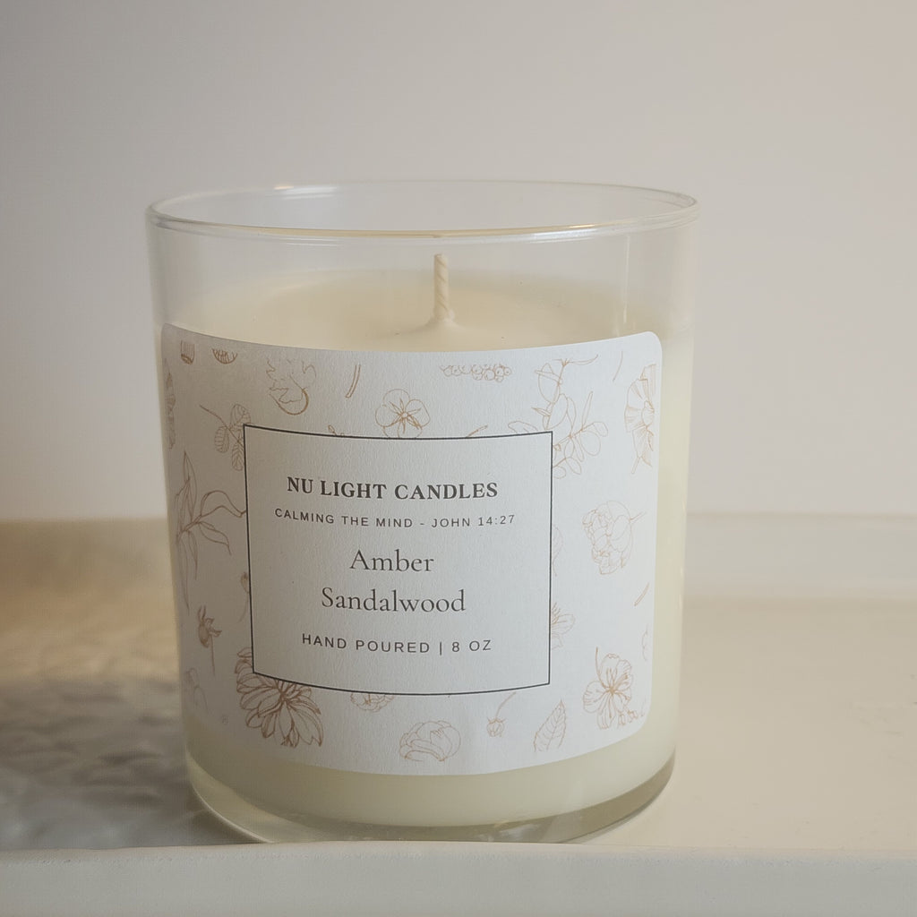 Amber Cedarwood Prayer Candle – Christian Candle for Peace, Prayer, Spiritual Reflection