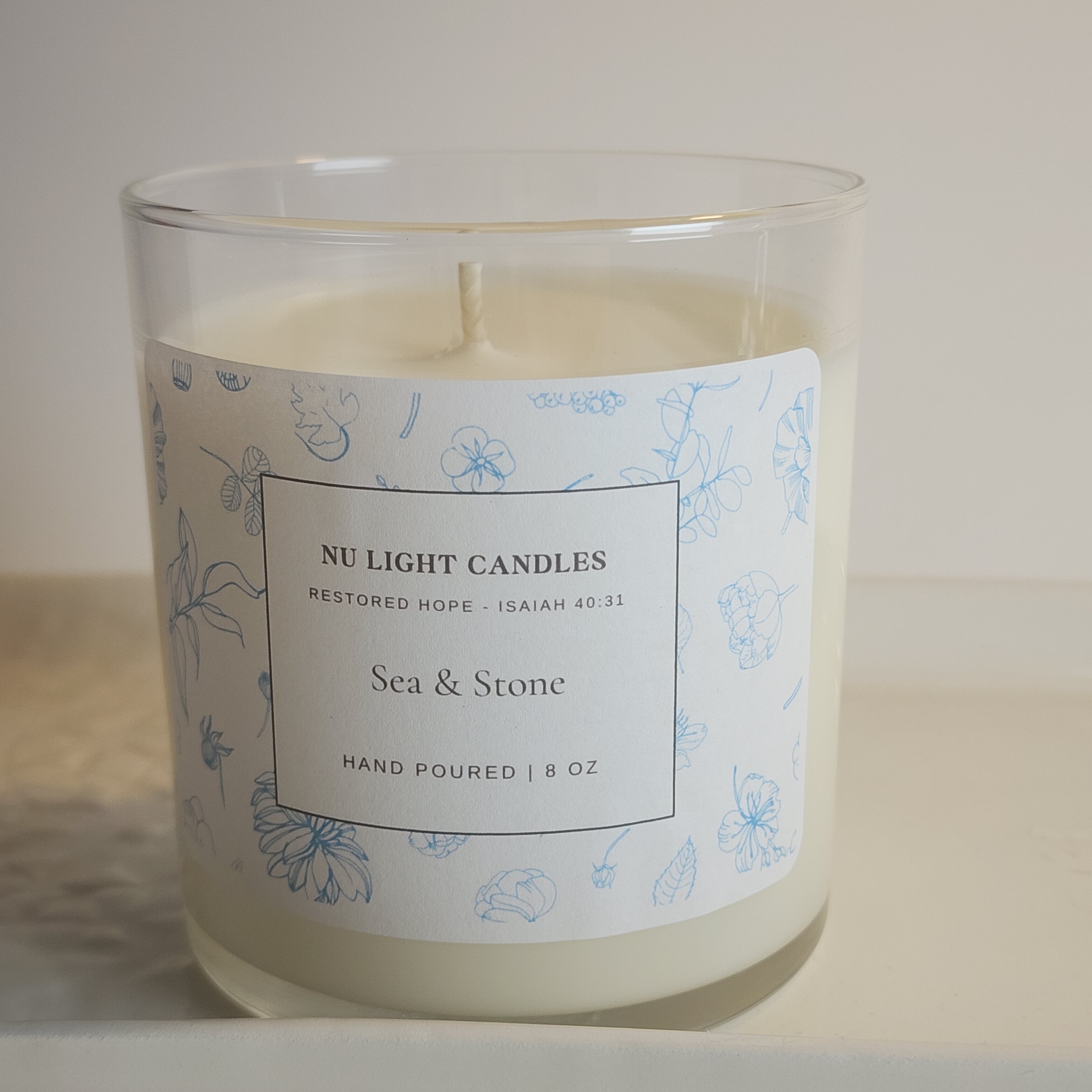 Sea and Stone Peace Candle – Christian Candle for Prayer, Calm and Spiritual Reflection