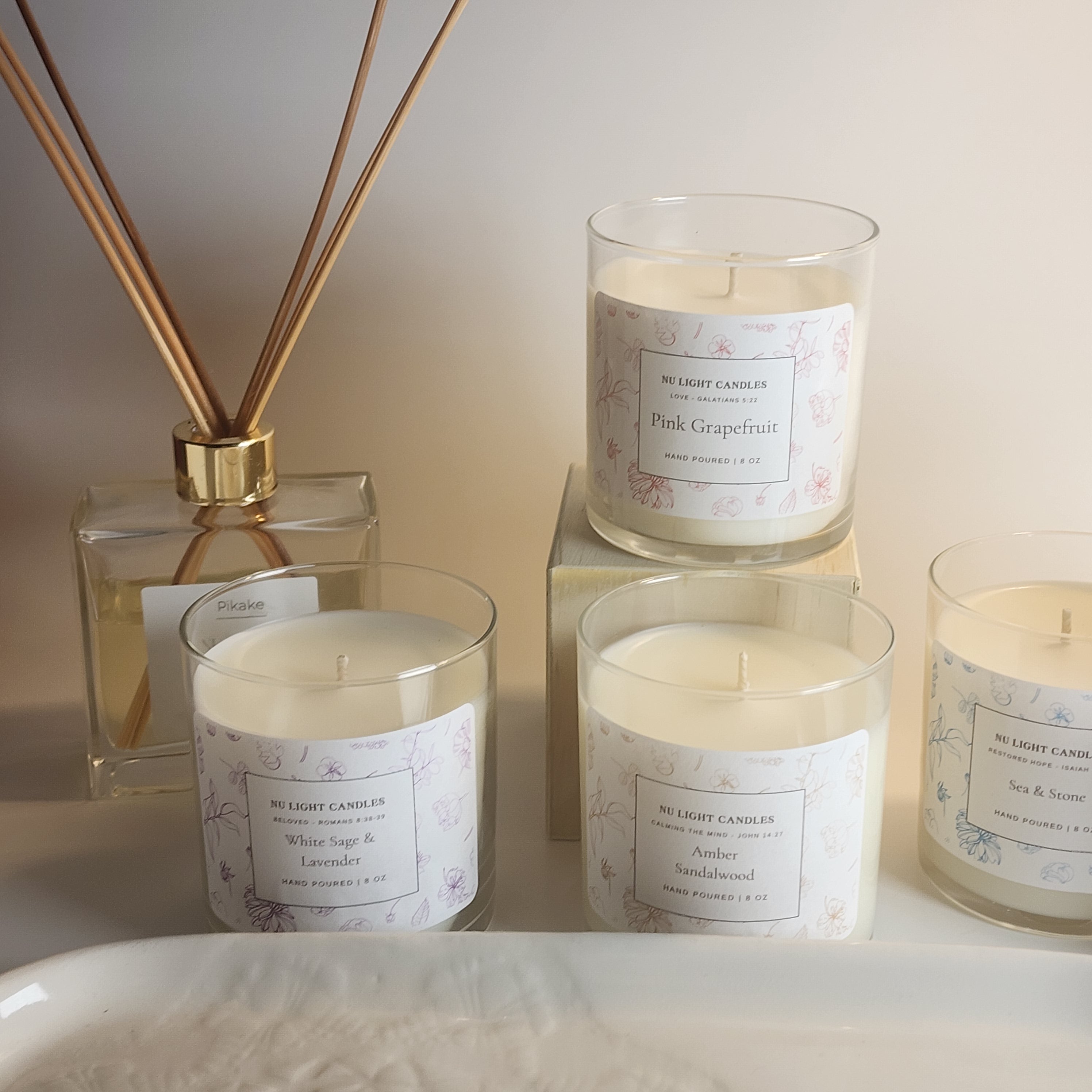 Sea and Stone Peace Candle – Christian Candle for Prayer, Calm and Spiritual Reflection