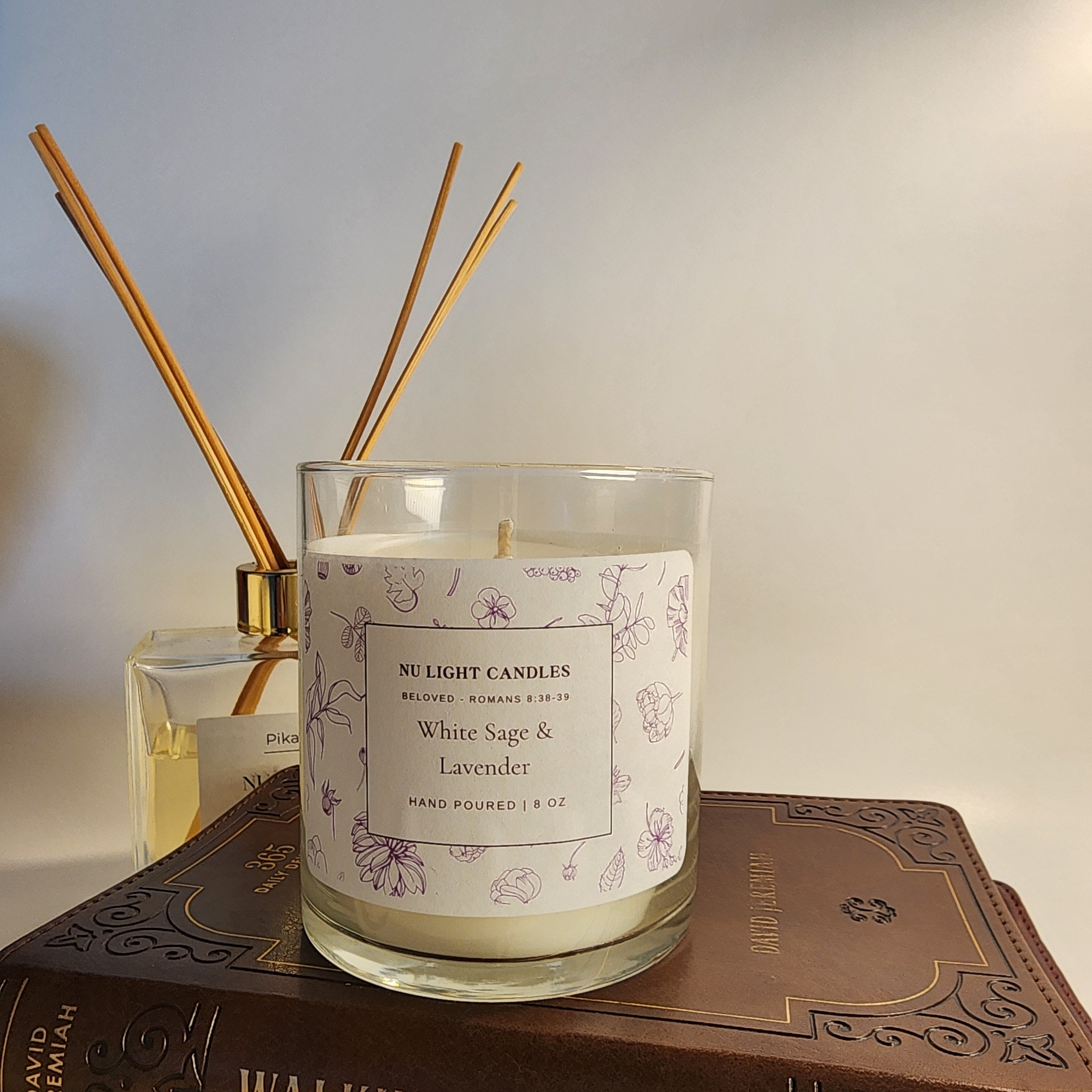 White Sage and Lavender Peace Candle – Christian Candle for Prayer, Rest and Spiritual Renewal