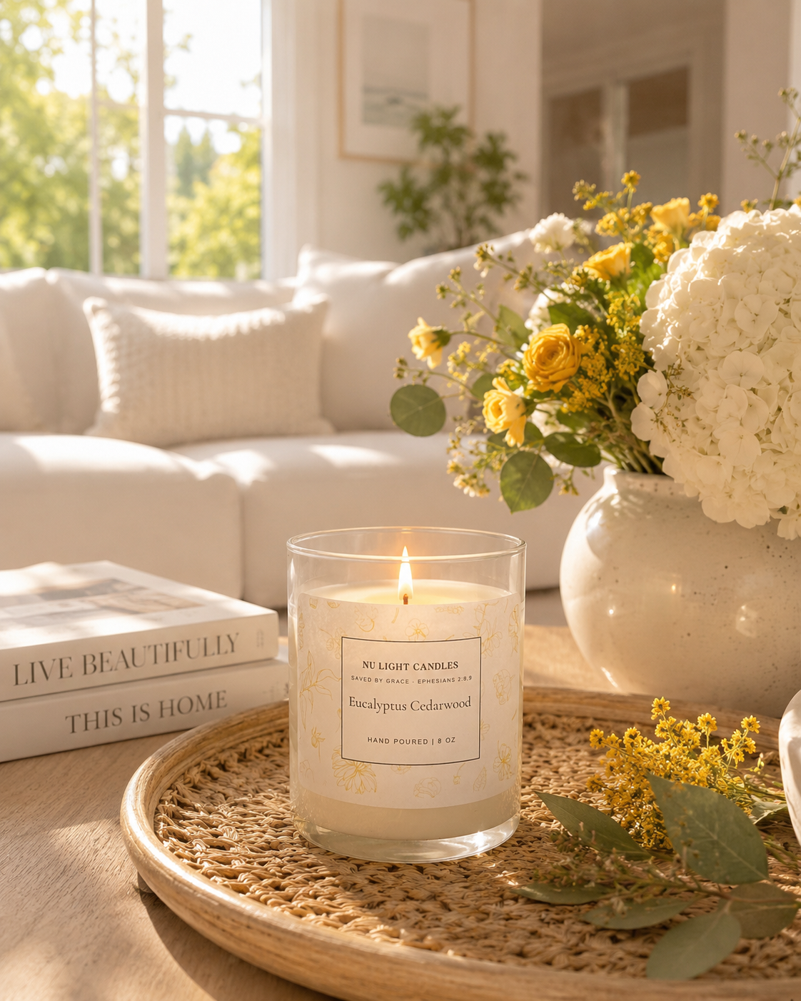 Eucalyptus Cedarwood Prayer Candle – Christian Aromatherapy Candle for Peace, Prayer &amp; Relaxation