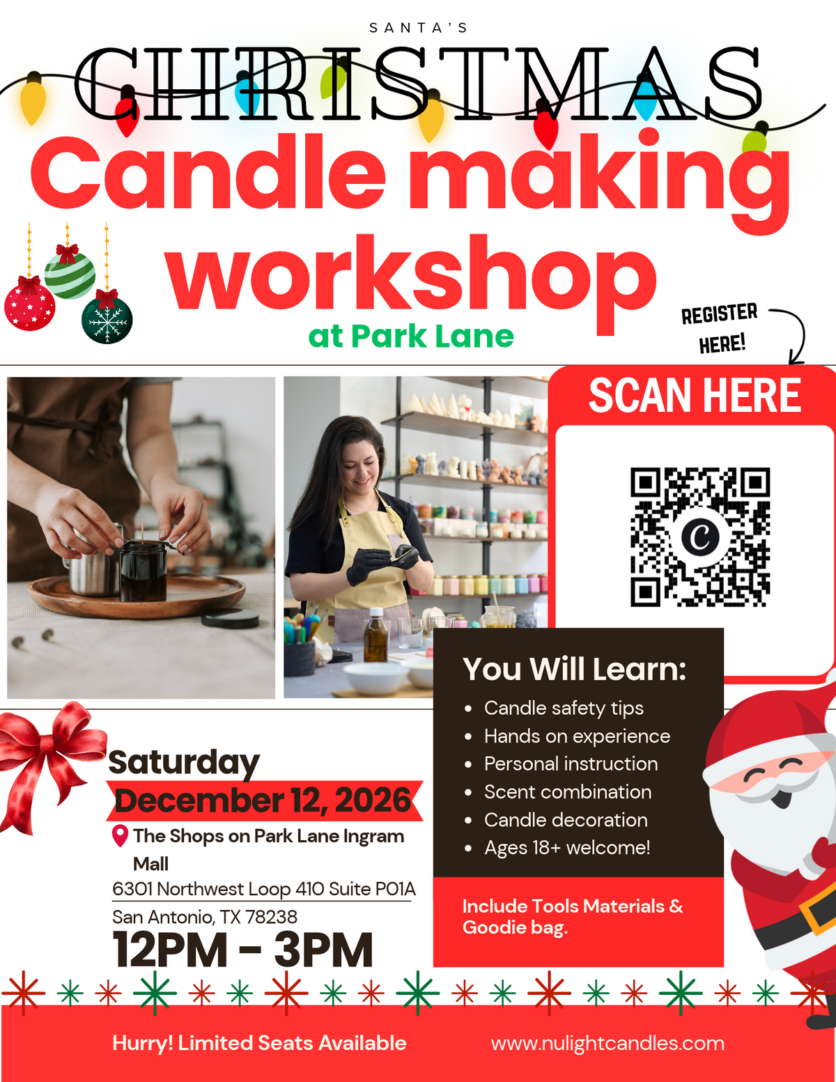 Santa's Christmas Candle Workshop at Park Lane