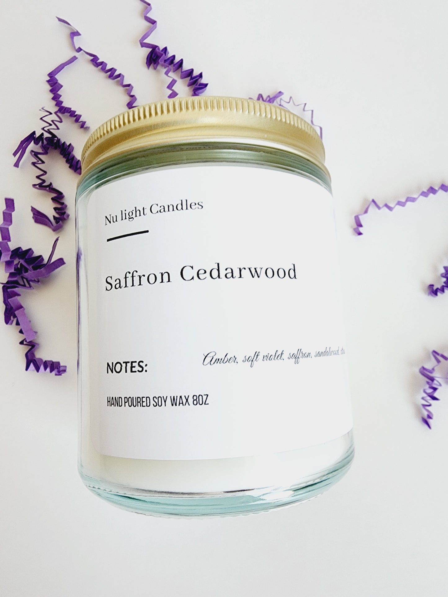 Saffron Cedarwood 7oz Soy Candle