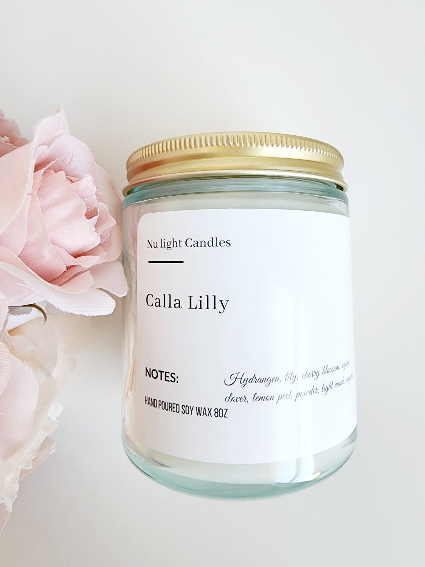 Calla Lilly Floral Candle | All Natural Soy 7 0z Container Candle